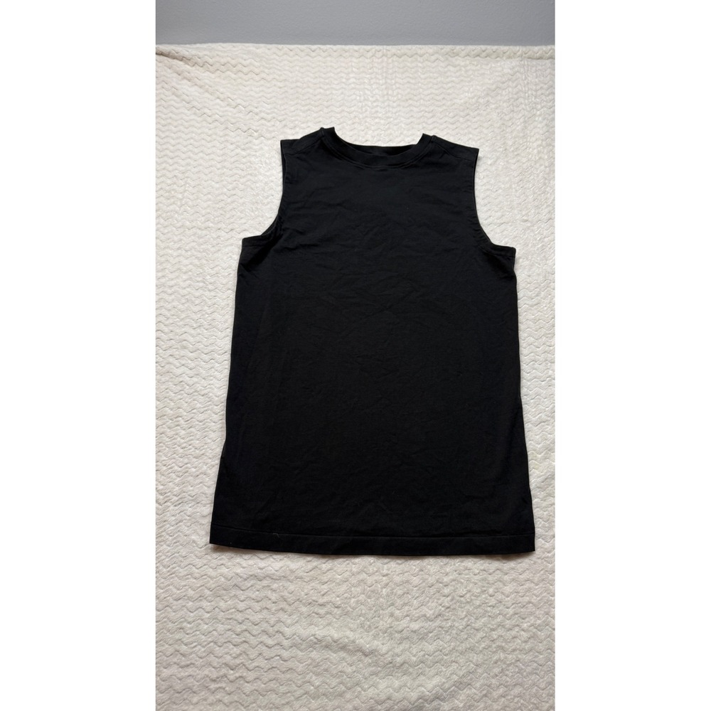 Lululemon Cates Tank Top Black Organic Cotton Sleeveless Crew Neck Size S